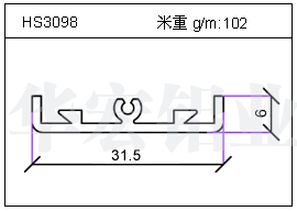 高密齒鋁型材HS3098